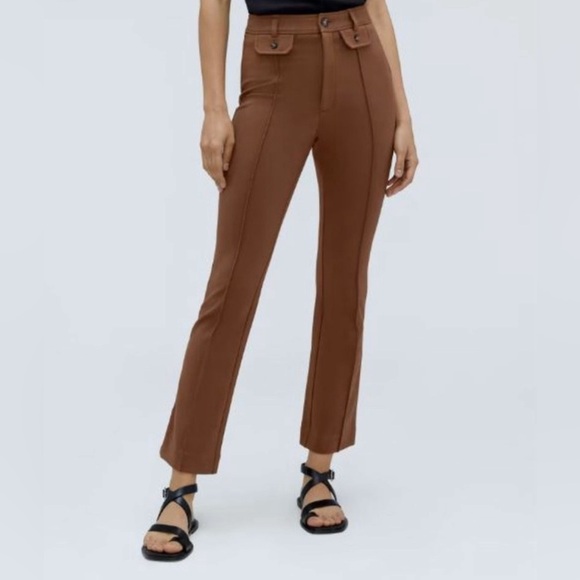 Everlane Brown The Work It Ponte Knit Pants Women Size 4 Stretch Front Seam - Picture 7 of 9